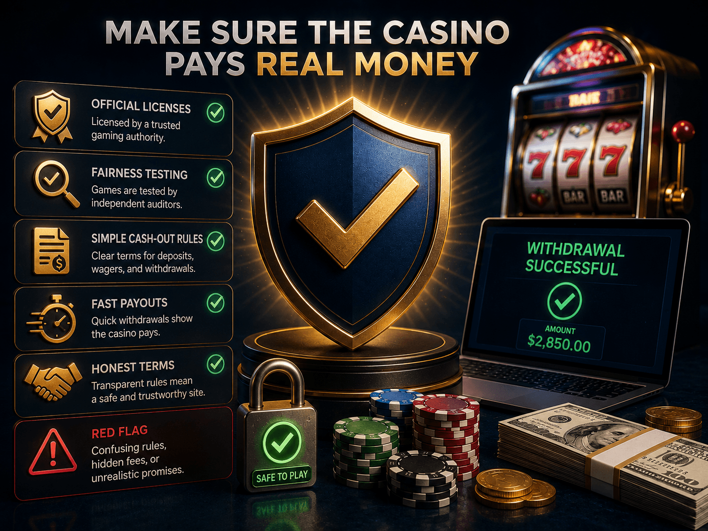 How to Verify a Real Money Payout Casino: Licences, Audits, and Pa