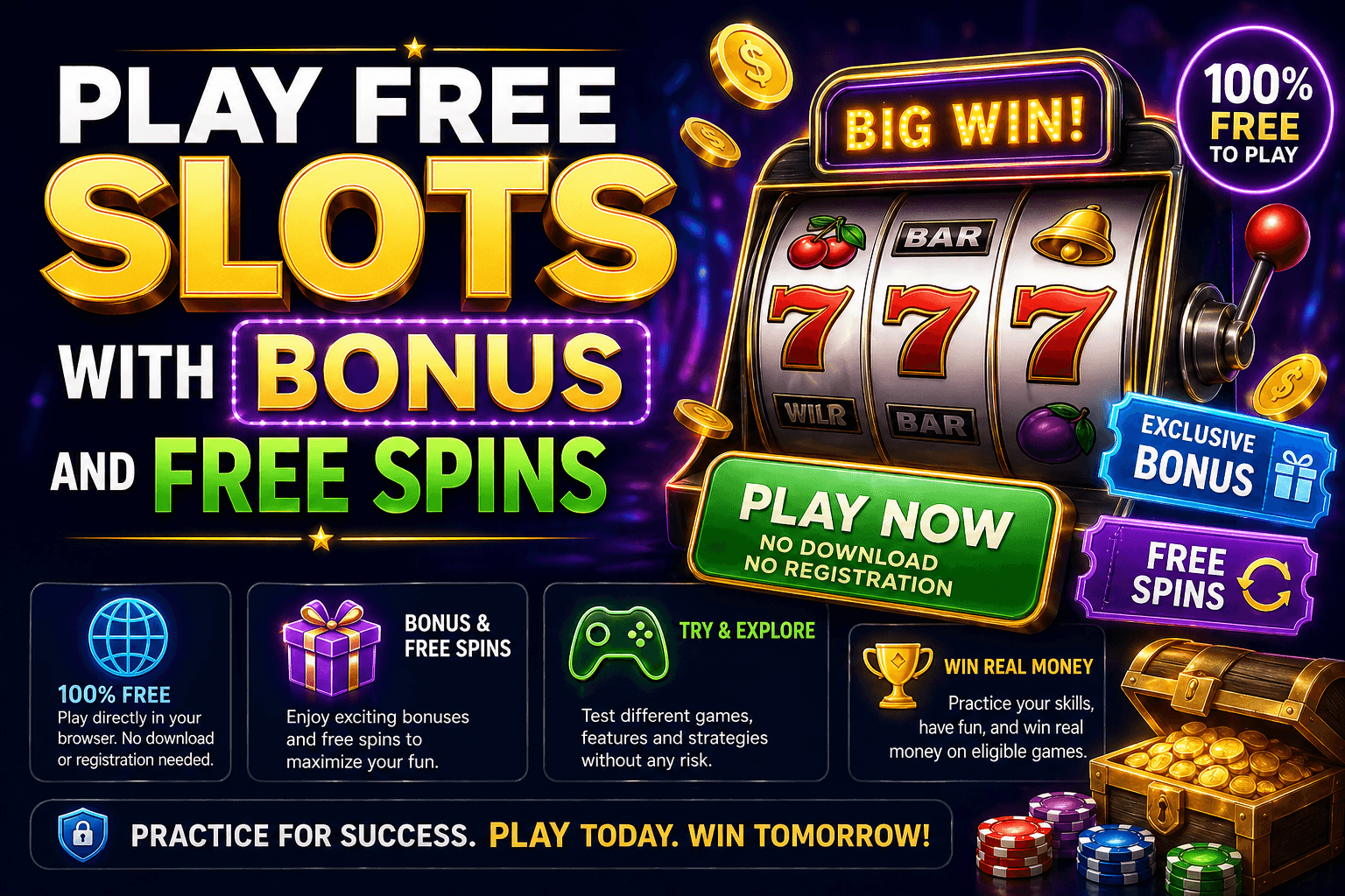 Play Free Slots with Bonus and Free Spins (No Download Required)